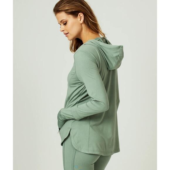 7Diamonds Core Jacket Womens Small Green Full Zip Hoodie Stretch Thumb Holes - Picture 4 of 13